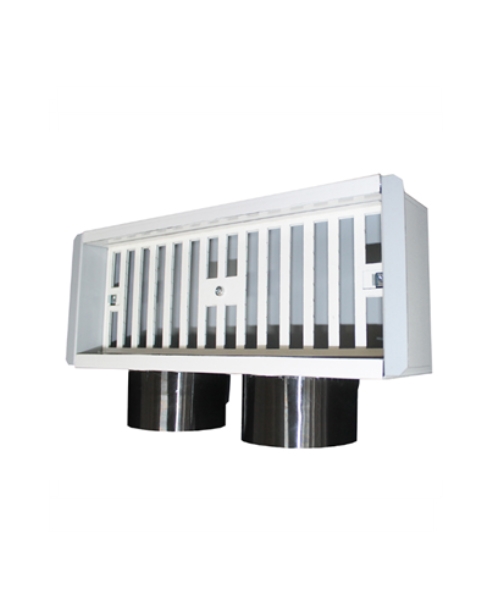 南岸Plenum in galvanised sheet metal 300 x 100 mm, 2 x DN 75 side coupling, for combinations with linear grille  perforated grille